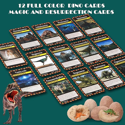 DoDoMagxanadu Dinosaur Eggs,12 Dino Eggs Dig Excavation Kit Dinosaur Toys for Boys, Science STEM Dinosaur Party Favors Easter Basket Stuffers for Boys & Girls Ages 3-5 4-7 5-7+