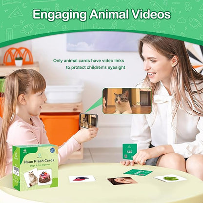 Noun Flash Cards for Toddlers, 50 Beginners-Level Durable Photo Flashcards, Speech Therapy Materials for Speech Delays, Great Teaching Tool for Fun Learning, Autism Flash Cards Non Verbal