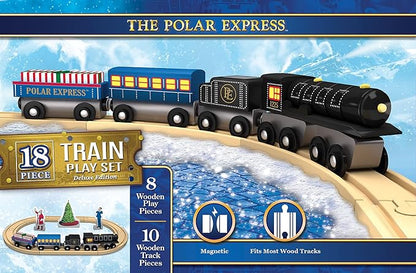 MasterPieces Wood Train Sets - The Polar Express 18 Piece Train Set