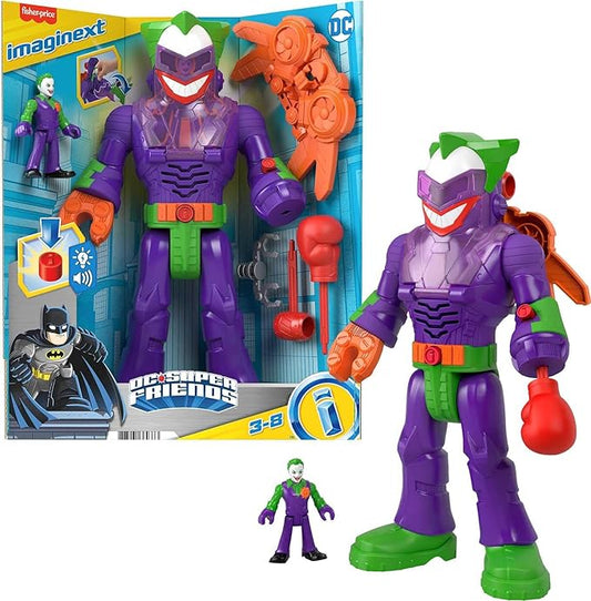 Fisher-Price Imaginext DC Super Friends Robot Toy, The Joker Insider & LaffBot 12-Inch with Lights Sounds & Figure for Kids Ages 3+ Years