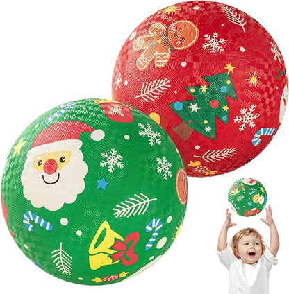 U&C Planet Playground Balls for Toddlers 1-3, 2 Pack 6 inch 8.5 inch Kickball for Kids Outdoor Indoor, Catoon Rubber Balls with Pump, Child Gift for Boys Girls 1-3 3-5 5-10