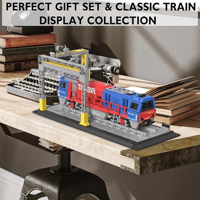 JMBricklayer Train Building Set for Adults, G2000 City Freight Train with Train Track, Diesel Locomotive Model Collectible or Display, Gift for Boys Girls 51106