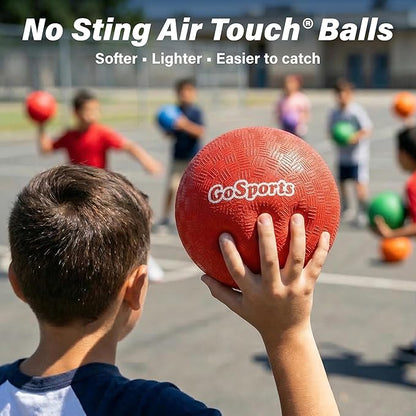GoSports Inflatable Dodgeballs - Choose 5 Inch or 7 Inch No Sting Balls - Set of 6 Includes Ball Pump & Mesh Bag