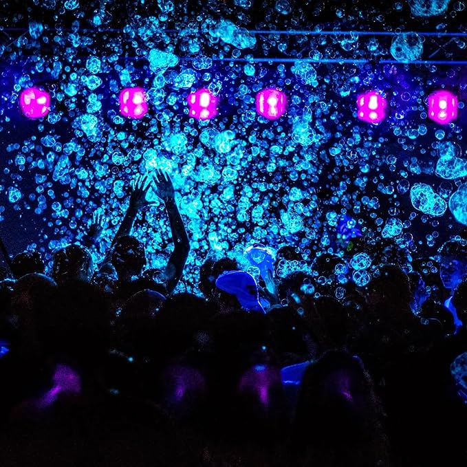 Atomic Bubbles: Tekno Bubbles 64oz Smart Pouch Refill - Blue - UV Blacklight Glow Bubbles, Glow Parties, Indoor & Outdoor, Safe for Kids, Non-Toxic