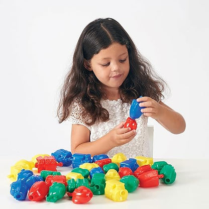 LEARNING ADVANTAGE Transportation Linking Blocks - Set of 36 - Ages 18m+ - Pop Beads for Toddlers - Early Sensory and Fine Motor Manipulative