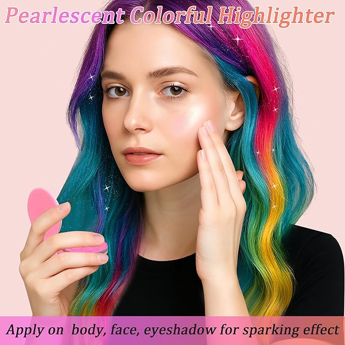 Hair Chalk for Girls 6 Color Temporary Hair Color Dye Shimmer Glitter Hair Color Makeup Washable Hair dye Christmas Birthday Gift for Girls Age 4 5 6 7 8 9 10-12 Year Old