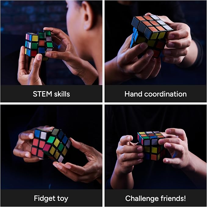 Rubik’s Cube, Phantom, 3x3 Cube Advanced Technology Difficult 3D Puzzle Travel Game Stress Relief Fidget Toy Activity Cube for Adults & Kids Ages 8+