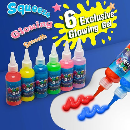 Kiditos Glow in The Dark Magic Water Elf Toy Kit, Magic Aqua Fairy Water Gel Kit with 6 Glow Colors and 6 Molds. Christmas Gifts, Birthday Gifts, Party Favors, Arts & Crafts DIY STEM for Kids