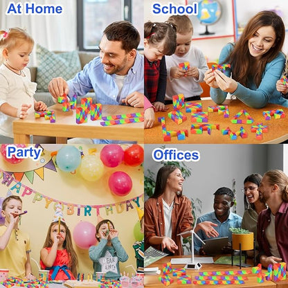 GOLDGE 24 Pack Mini Fidget Snake Cube Puzzle Toys - Party Favors & Goodie Bag Fillers, Travel Toys for Kids Ages 4-8, Rainbow Colors - Bulk Birthday & Back to School Gifts - Stocking Stuffers