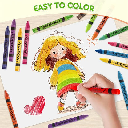 Crayons 24 Count, 36 Pack Crayons Bulk of Assorted Colored, Crayons for Toddlers and Kids, Back to School Supplies for Kids, Durable & Non-Toxic Travel Crayons Party Favors for Classroom & Home
