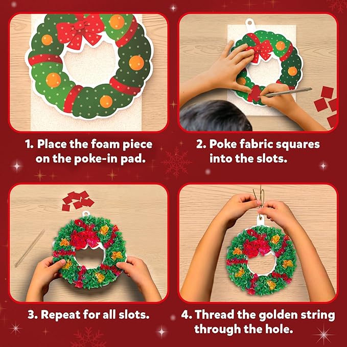 Skillmatics Art & Craft Activity - Poke-in Art Christmas Decor, Mess-Free Art for Kids, Craft Kits, DIY Activity, Gifts for Girls & Boys Ages 4, 5, 6, 7, 8, 9, 10, 11, 12