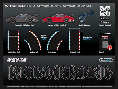 Carrera Hybrid Highway Challenge - Racing Fun of The New Generation - Legendary Porsche 911 GT3 R in 1:50 Scale - Hybrid Technology with AI Support - Control via Smartphone App