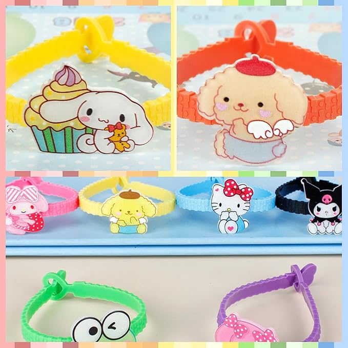 15pcs Cartoon Character Bracelets Wristband Bracelets for Birthday Party Supplies Favors Prize Rewards (dog)