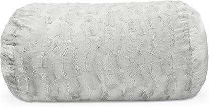 Jaxx Sofa Saxx Bean Bag Couch - 4 Foot - Faux Fur, Silver