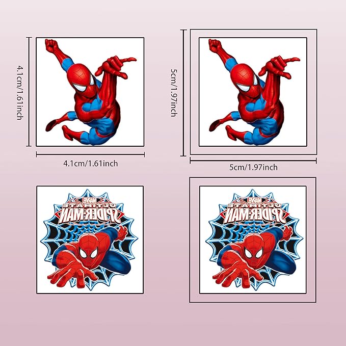 40Sheets Cartoon Spider-Man Temporary Tattoos for Kids Birthday Party Favors, Cute Spider-Man Decoration Sticker Gifts for Girl Boys Home Activity Class Prizes Carnival Christmas Rewards