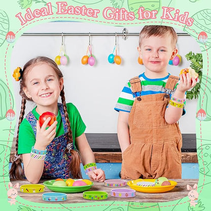 Easter Rubber Bracelets for Kids 30PCS Easter Basket Stuffers Egg Fillers Silicone Wristbands Bulk Easter Party Favors Supplies for Kids Goodie Bag Stuffers Student Gifts Classroom Prizes Accessories