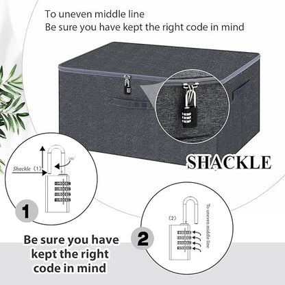 Briwooody Discreet Lockable Toy Bag Storage Organizer Toy Bag Storage Bins Case with Zipper Lid for Women and Men Clothes Container(Gray,19.3 x 14.6 x 11.8 Inch)