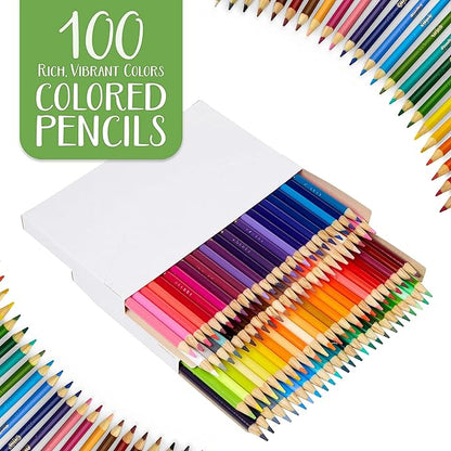 Crayola Adult Colored Pencil Set (100ct), Premium Coloring Pencils For Adult Coloring Books, Gifts for Teens & Adults, 12+