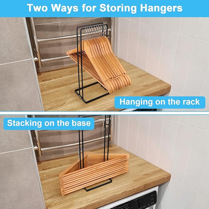 Hanger Organizer 4Pack Clothes Hanger Holder Organizer for Closet Laundry Room Coat Hanger Organizer Stacker for Wire Hangers,Hanger Rack Stand Hanger Caddy for Adult Kids Velvet Pants Hangers Storage