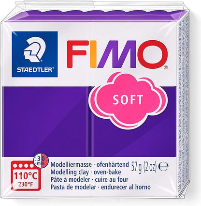 Staedtler FIMO Soft Polymer Clay - -Oven Bake Clay for Jewelry, Sculpting, Crafting, Plum 8020-63