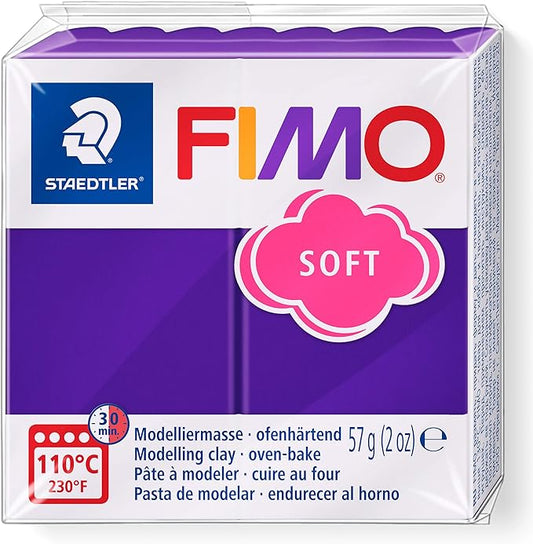Staedtler FIMO Soft Polymer Clay - -Oven Bake Clay for Jewelry, Sculpting, Crafting, Plum 8020-63