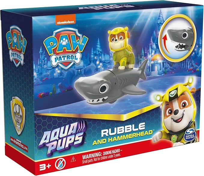 Paw Patrol, Aqua Pups Rubble and Hammerhead Action Figures Set, Kids Toys for Ages 3 and up