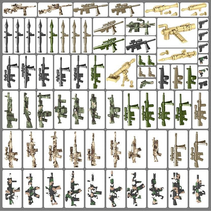 200+ Pcs Military Weapon Pack Accessories Toys Kits,STEM Military Soldier Style Weapon Sets,Swat Team Building Block Toys,Army Equipment Gear Sets,Christmas Birthday Gift for Boys,Teens,Adults