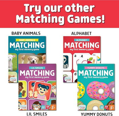Chuckle & Roar - Matching Game Alphabet - Board Game for Kids 3 and up - Concentration Game for Toddlers - Preschool Game