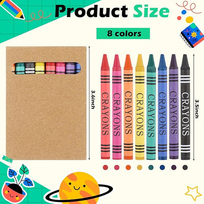 Crayons Bulk 8 Different Color Crayon Wrapped Wax Mini Boxes Bulk Party Favors Packs for Classroom Home Birthdays School Teachers(30 Packs)