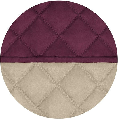 PureFit Reversible Quilted Recliner Sofa Cover, Water Resistant Slipcover Furniture Protector, Washable Couch Cover with Elastic Straps for Kids, Dogs, Pets (Small, Wine/Beige)