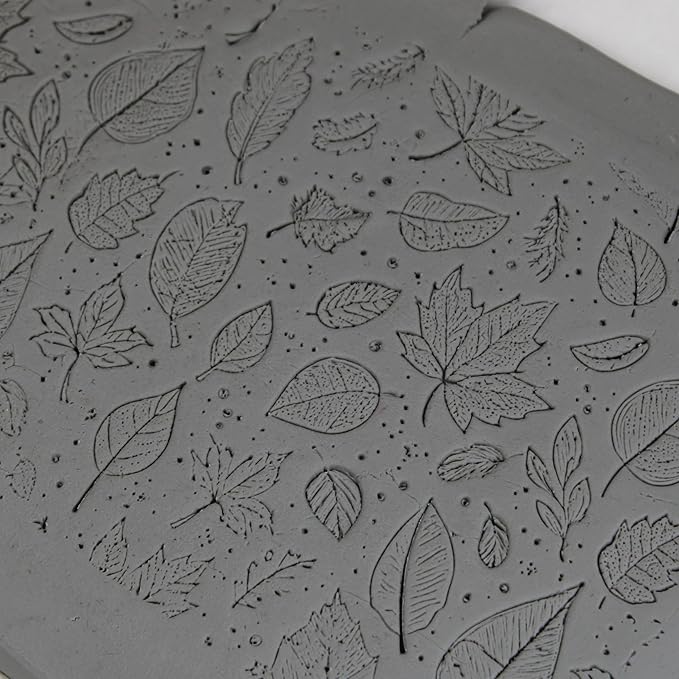 Falling Leaves Clay Texture Roller (4") - Seamless Meadow Set #01 - Embossing Pattern Roller for Polymer & Ceramic Clay, Pottery & Crafts
