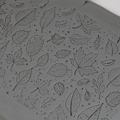 Falling Leaves Clay Texture Roller (4") - Seamless Meadow Set #01 - Embossing Pattern Roller for Polymer & Ceramic Clay, Pottery & Crafts