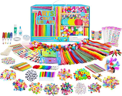 Itopstar Arts and Crafts for Kids -5000pcs+ Art Supplies Kids Art Supplies Great for School, Homeschool and Kindergarten DIY Crafting Projects-Giant Craft Box for Kids Art Supplies