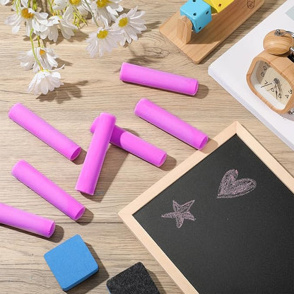 Fulmoon 40 Pcs Jumbo Sidewalk Chalk for Kids Outdoor Art Non Toxic Large Washable Street Chalk for Adults Drawing Painting Graffiti Classroom(Rose Red,Round Style)