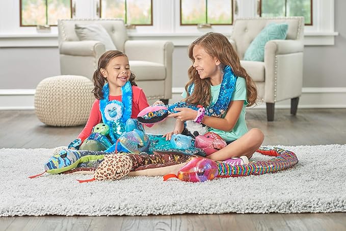 Wild Republic Sequin Monkey Plush, Stuffed Animal, Sensory Plush Toy, Gifts for Kids, Green, 22 inches , Blue