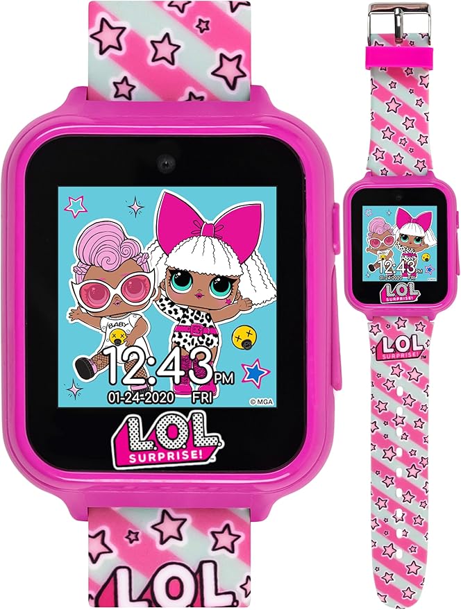 LOL Surprise Kids Interactive Smart Watch with Camera, Games, Voice Recorder, Step Counter, 10 Fun Watch Faces, Alarm, Timer, and Calculator - Ideal Tech Toy for Kids
