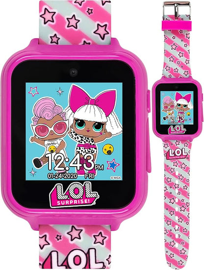 LOL Surprise Kids Interactive Smart Watch with Camera, Games, Voice Recorder, Step Counter, 10 Fun Watch Faces, Alarm, Timer, and Calculator - Ideal Tech Toy for Kids