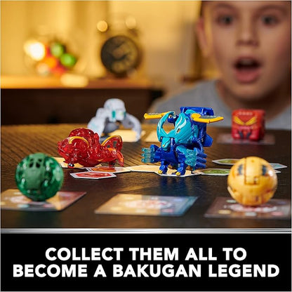 Bakugan Legends Collection Pack, 4-Pack Featuring Centipod, Surturan Geogan, Dragonoid Nova, Trox Ultra, and 6 BakuCores, Kids Toys for Ages 6 and Up