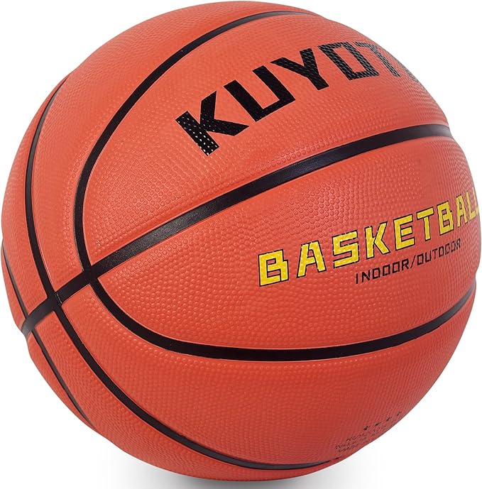 KUYOTQ Kids Toddler Youth Adult Size 3/4/5/6/7 Basketball 22/25.5/27.5/28.5/29.5" Thickened Rubber or Faux Leather Indoor Outdoor Basketball for Boys Girls Womens Mens Basket Ball Gifts