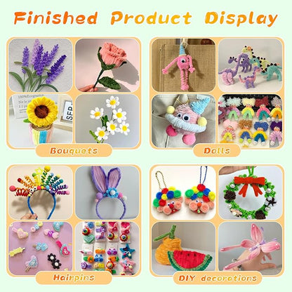 Creative Pipe Cleaners, 100Pcs Pipe Cleaners Crafts Supplies for Festivals Decorations Making, Flowers, Plant Crafts DIY Making/Army Green