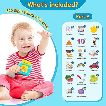 Talking Flash Cards for Toddlers, 540 Sight Words Flash Cards Speech Therapy Toys - Learning Educational Gifts for Age 1 2 3 4 5 6 Years Old Boys and Girls(540 Sight Words_Blue)