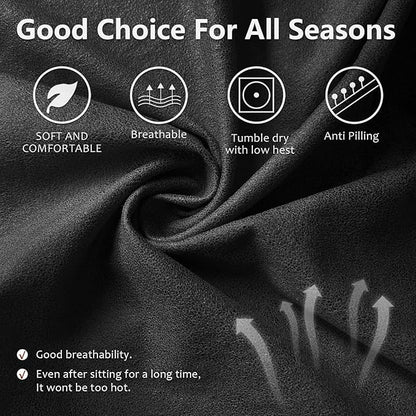 Leather Look Recliner Chair Covers Stay in Place 4-Piece Lazy Boy Recliner Slipcovers for Reclining Chair Furniture Protector Spandex Fabric Washable (X-Large, Dark Gray)