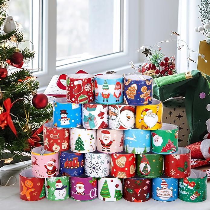 AMOR PRESENT 64PCS Slap Bracelets Bulk, Halloween Slap Bracelets for Kids Snap Wrist Bands for Party Favors Goodie Bags Trick Or Treat Toys