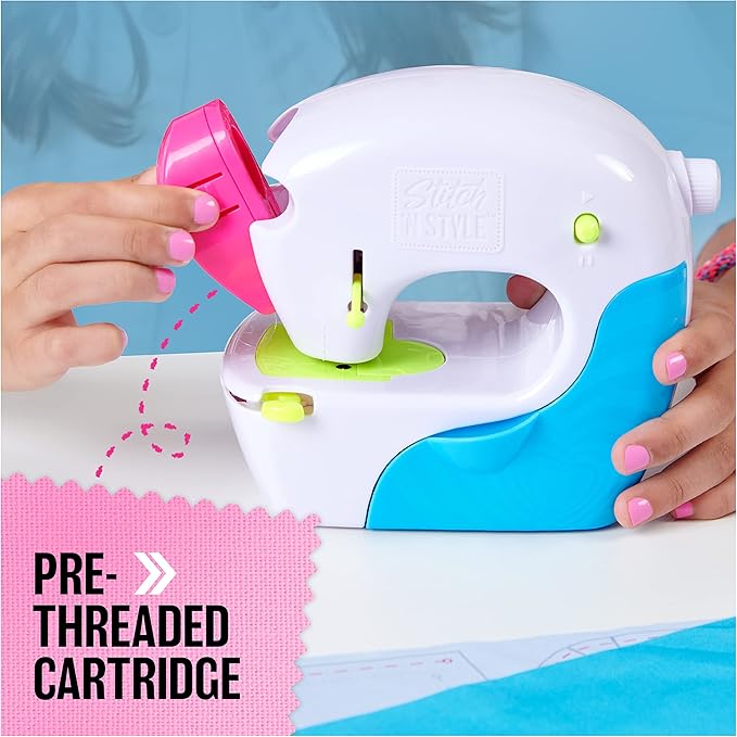 Cool Maker, Exclusive Neon Stitch ‘N Style Fashion Studio, Sews 8 Stylish Projects, Pre-Threaded Sewing Machine Toy, Arts & Crafts Kids Toys for Girls