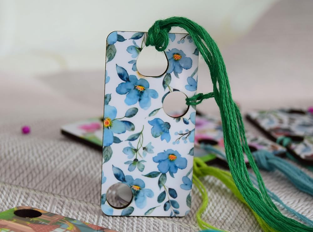 Floss drops cross stitch Wooden thread drops organizer floss drop for cross stitch kit fox embroidery floss storage holders for threads The set of 6 cross stitch retreat gifts