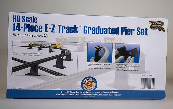 Bachmann Trains 14 PC. E-Z TRACK GRADUATED PIER SET - HO Scale