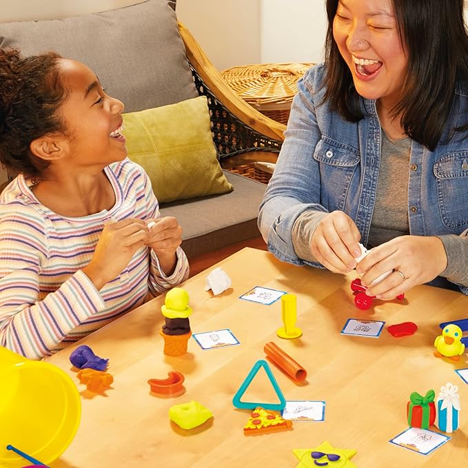 Play-Doh Squished Creative Challenge Set with 4 Activities for Kids 5 Years and Up, 30 Challenge Cards, Mega Can with 8 Modeling Compound Colors