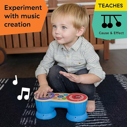 Baby Einstein Upbeat Tunes Magic Touch Wooden Drum Musical Toy, Ages 6 Months +