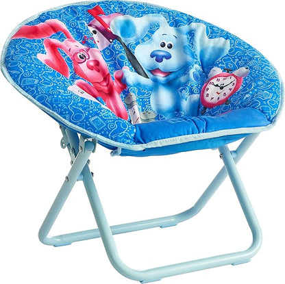 Nickelodeon Blues Clues Toddler 19” Folding Saucer Chair with Cushion, Ages 3+, Polyester