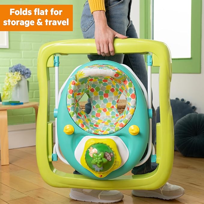 Bright Starts Wanderlights 2 Ways to Play Baby Walker, 10+ Melodies & Sounds, Light Up Spinning Toy, Ages 6 Months+
